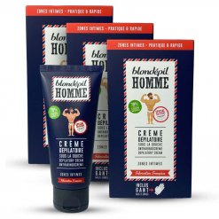 Pack de 3 crèmes dépilatoires homme zones intimes Blondépil