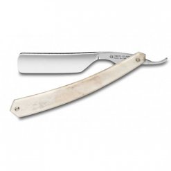 Rasoir droit homme Thiers Issard en os avec dos Fleur de Lys