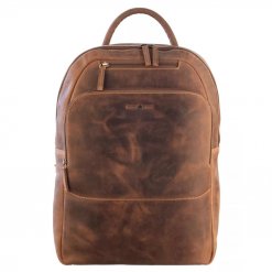 Sac à dos Greenburry vintage en cuir avec fermeture éclair