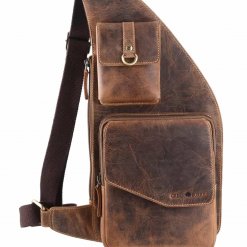 Sac a dos holster homme cuir vachette SB8911 Marron