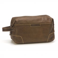 Trousse de toilette homme toile & cuir brun - GUSTI CUIR • MAN ITSELF