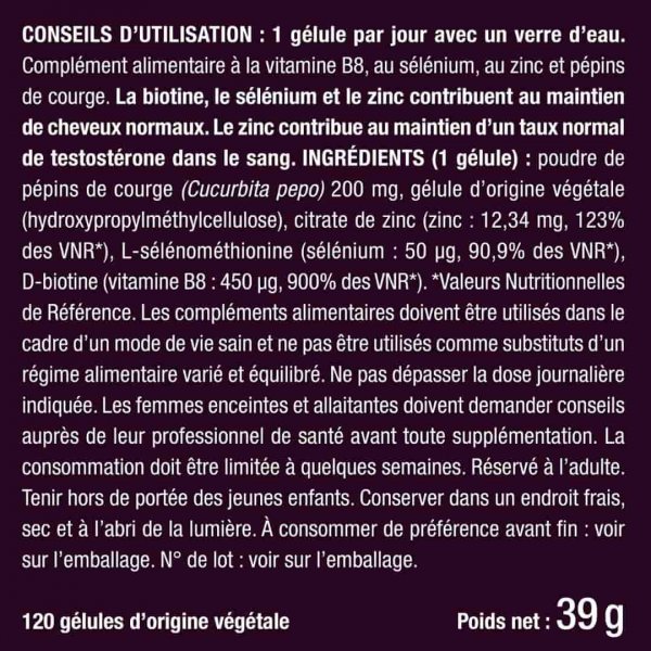 Accélérateur de pousse pour la barbe Nutri Beard 90 Gélules