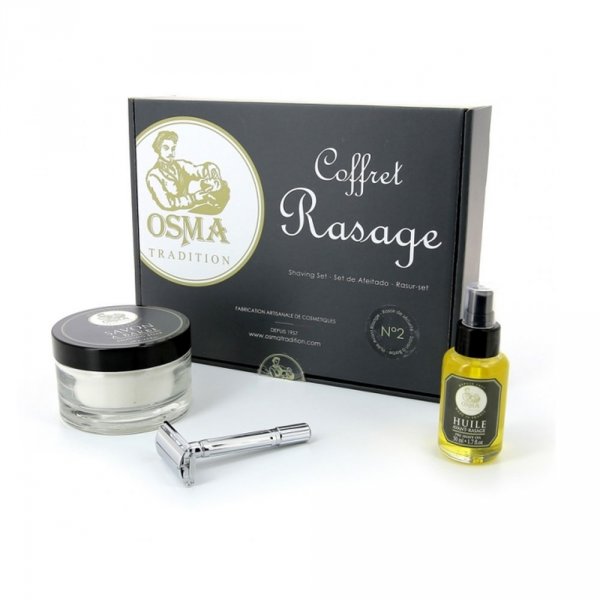 Coffret de rasage homme Osma Tradition avec rasoir de suret