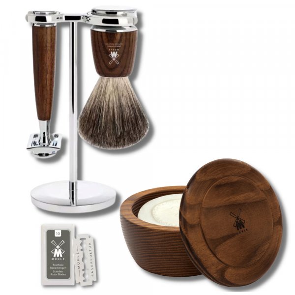 Coffret rasage homme Mhle en bois de frne