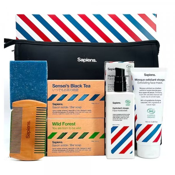 Coffret routine visage, barbe et corps Sapiens