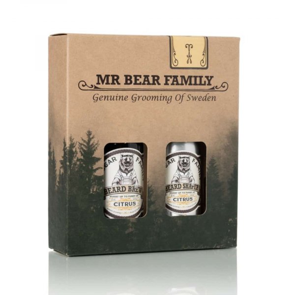 Kit entretien barbe Mr Bear Family Huile et Baume coiffant Citrus