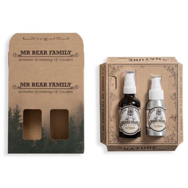 Kit entretien barbe Mr Bear Family Huile et Baume coiffant Citrus