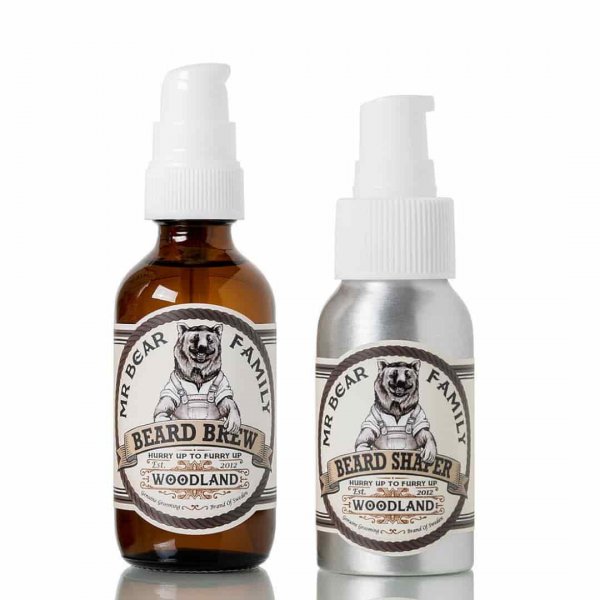 Kit entretien barbe Mr Bear Family Huile et Baume coiffant Woodland