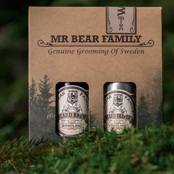 Kit entretien barbe Mr Bear Family Huile et Baume coiffant Woodland