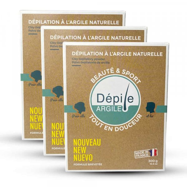 Pack 3 crmes dpilatoires Depile Argile