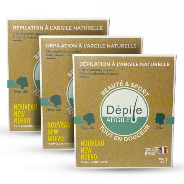 Pack 3 crmes dpilatoires Depile Argile