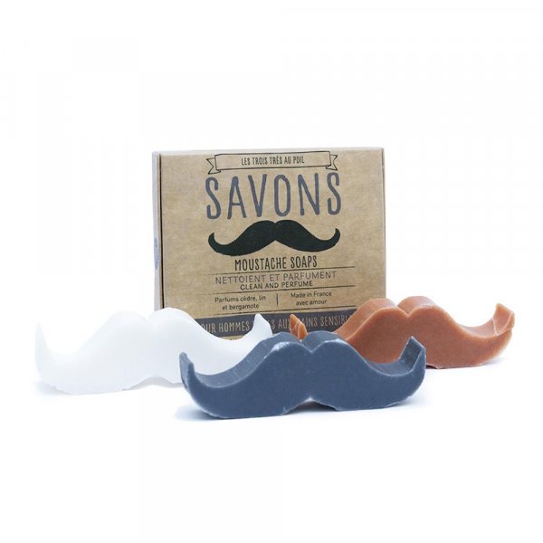Pack de 3 savons solides moustaches Big Moustache