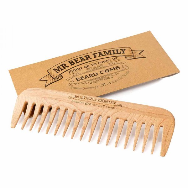 Nécessaire à Barbe avec Double Peigne en bois et Brosse en Poils