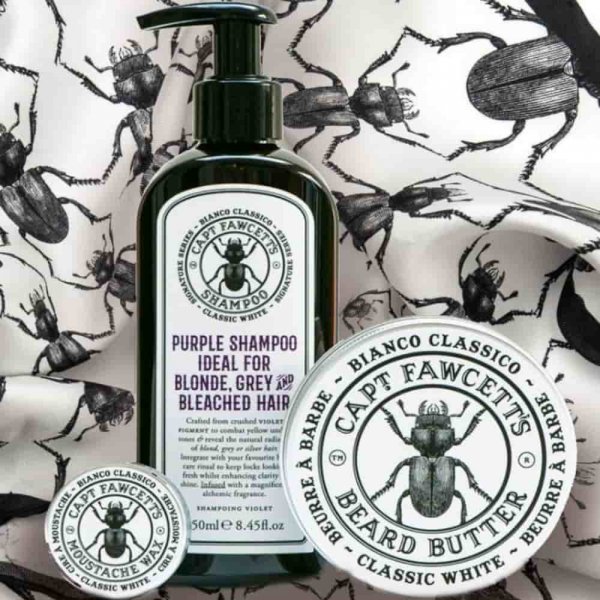 Shampoing cheveux blanc anti reflets jaunes Captain Fawcett