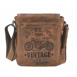 Sacoche homme zippée à rabat Moto Racer Greenburry