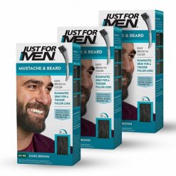 Teinture barbe homme Just For Men Pack 3 colorations Chatain foncé JFM45