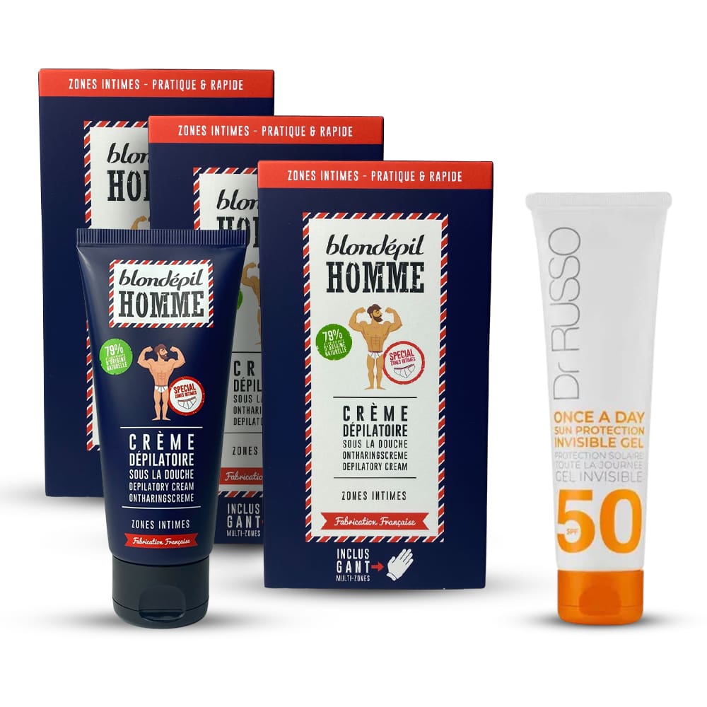 Kit d'épilation été zones intimes et bronzage SPF50