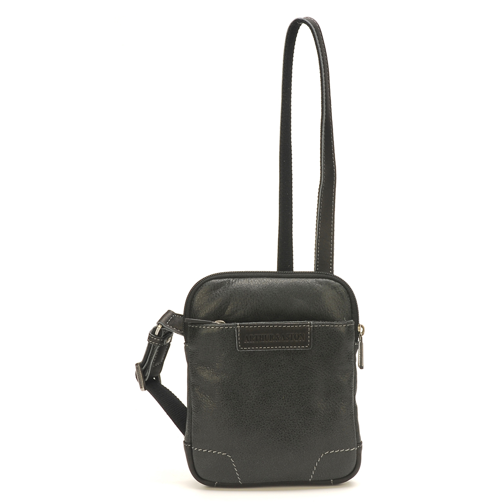 Mini sac bandoulière Arthur & Aston - cuir noir Noir Arthur