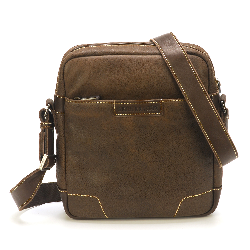 Sacoche Vintage En Cuir Brun ARTHUR ET ASTON - Style Années 70/80 - Très Bon état