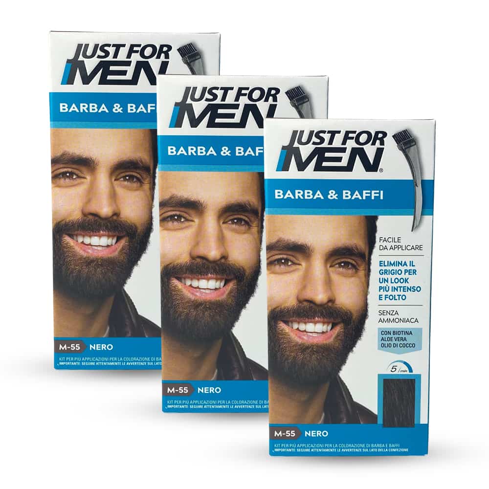 Teinture barbe homme Just For Men Pack 3 colorations Brun JFM55 Noir  Naturel - 8445061324443
