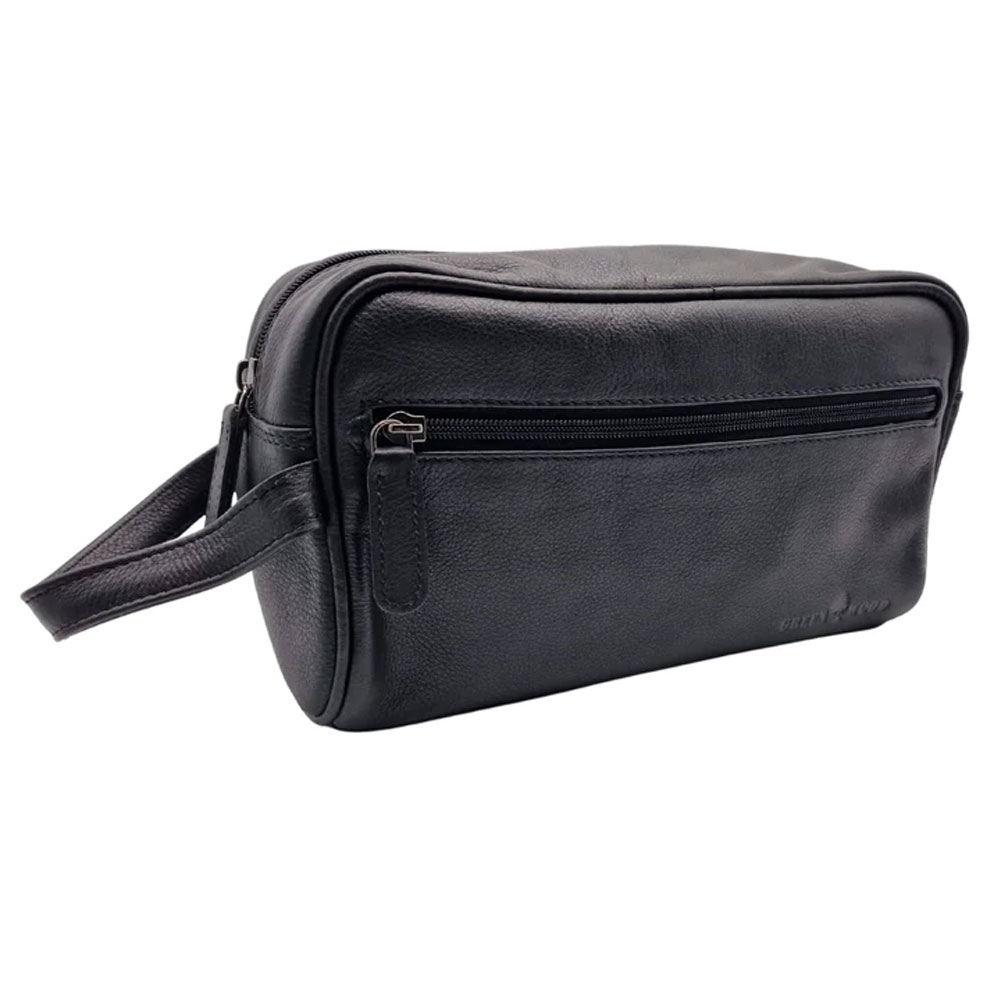 Trousse de toilette homme Greenwood Amari Cuir Noir - TB6008-SCHWARZ-WA