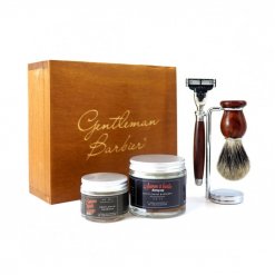 Kit rasage barbe homme Gentleman Barbier 5 pièces
