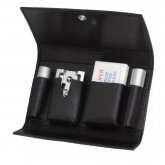 Rasoir de scurit Merkur 46C avec 10 lames et tui en cuir noir