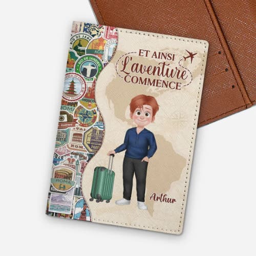 Porte passeport personnalisé pour homme