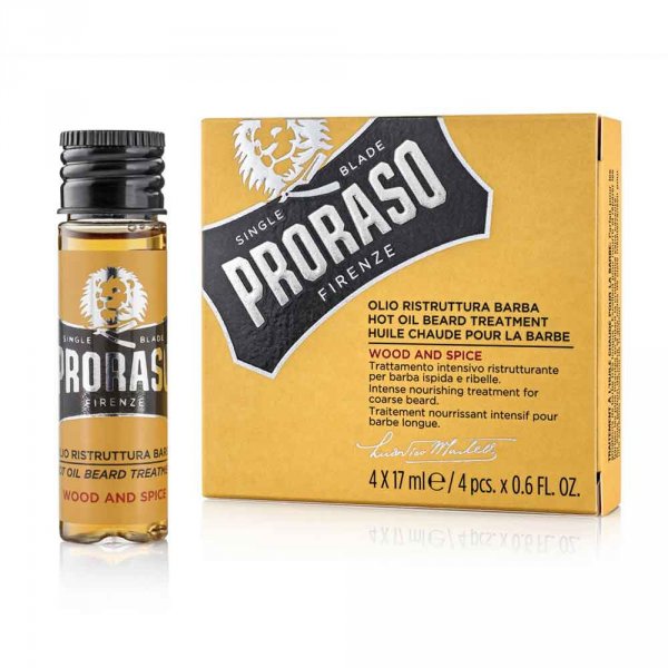 Huile barbe Proraso chaude pack 4x17ml