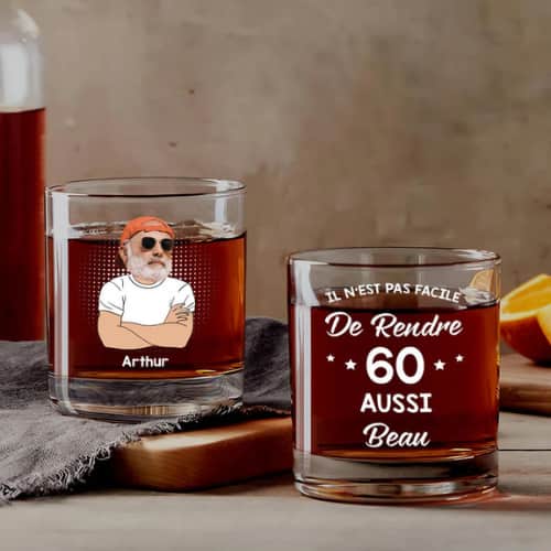 cadeau homme 60 ans verre whisky