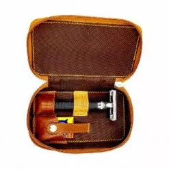 Etui cuir zippe Parker pour rasoir de sureté