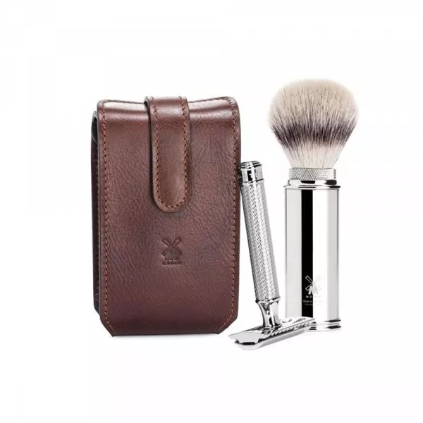 Ensemble de rasage homme Muhle marron voyage