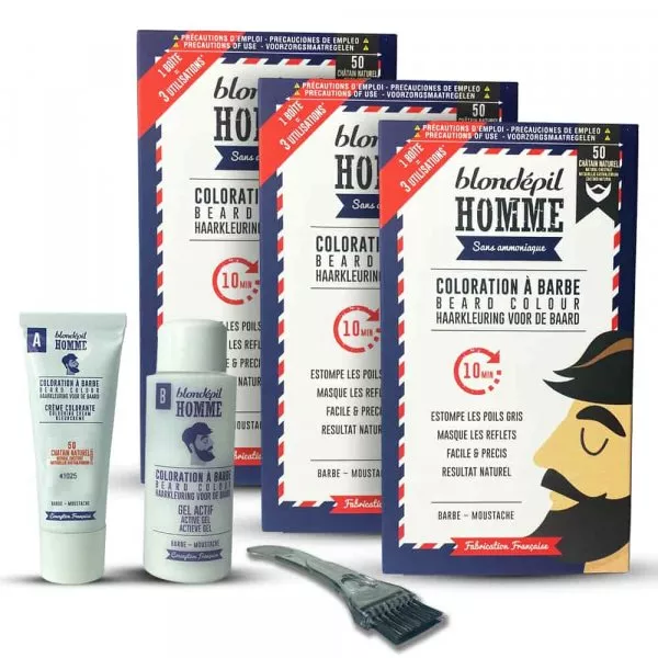 Pack 3 colorations Blondepil N°50 pour barbe
