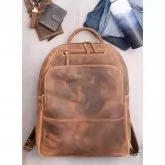 Sac à dos Greenburry vintage en cuir avec fermeture éclair